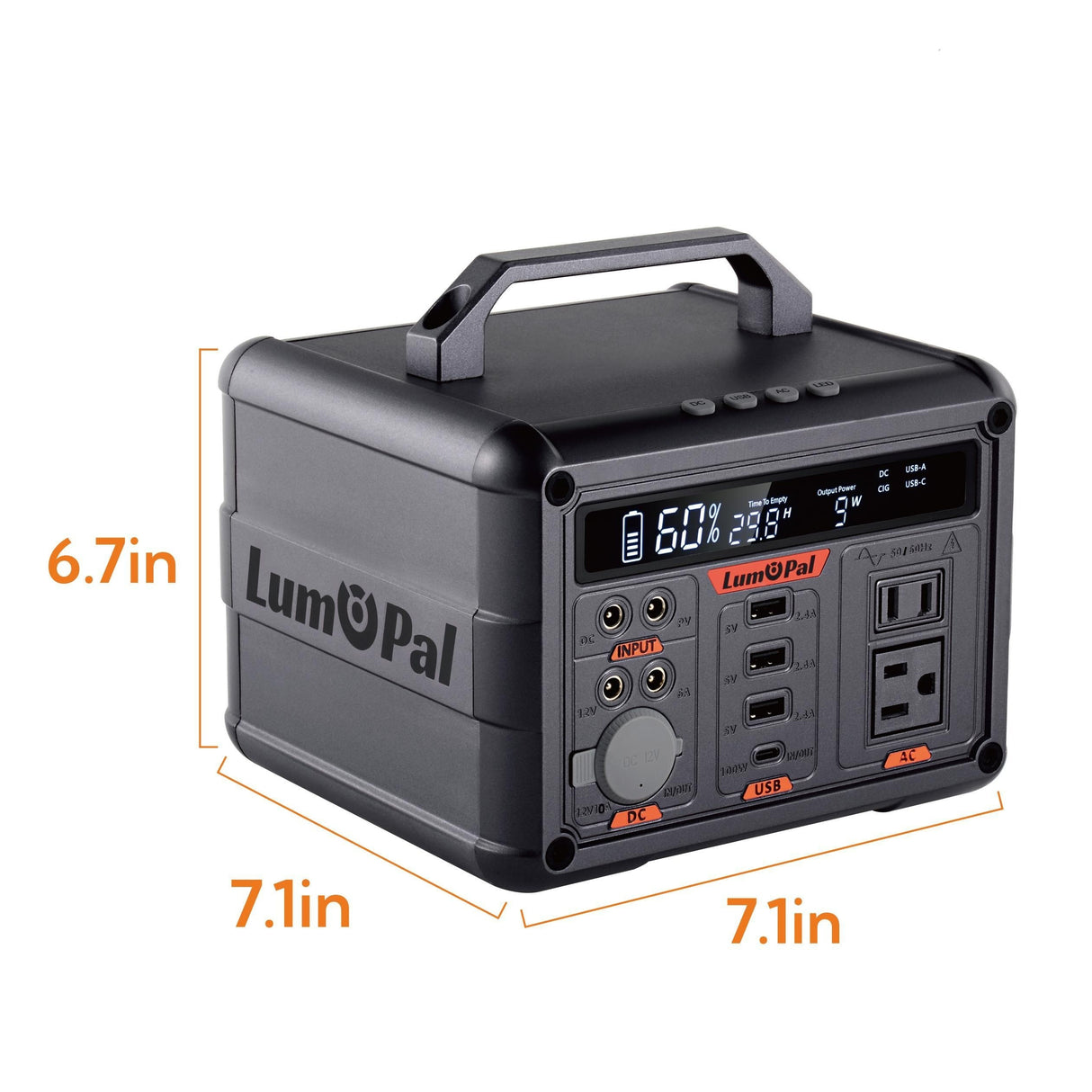 Portable Power Station 300W, Lumopal 298Wh Solar Generator IP63 Waterproof Super Quiet With PD 100W USB-C/ 120V AC Pure Sine Wave Outlet, Backup Lithium Battery For Camping Home Blackout (500W PEAK)
