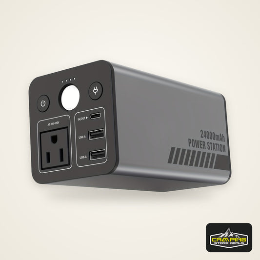 100W Portable Power Station with AC Outlet, 24000mAh/88.8Wh High-Capacity Battery, 110V/220V Dual Voltage, Compact & Lightweight Design for Camping, Home, Office, and Outdoor Use, Portable Charger