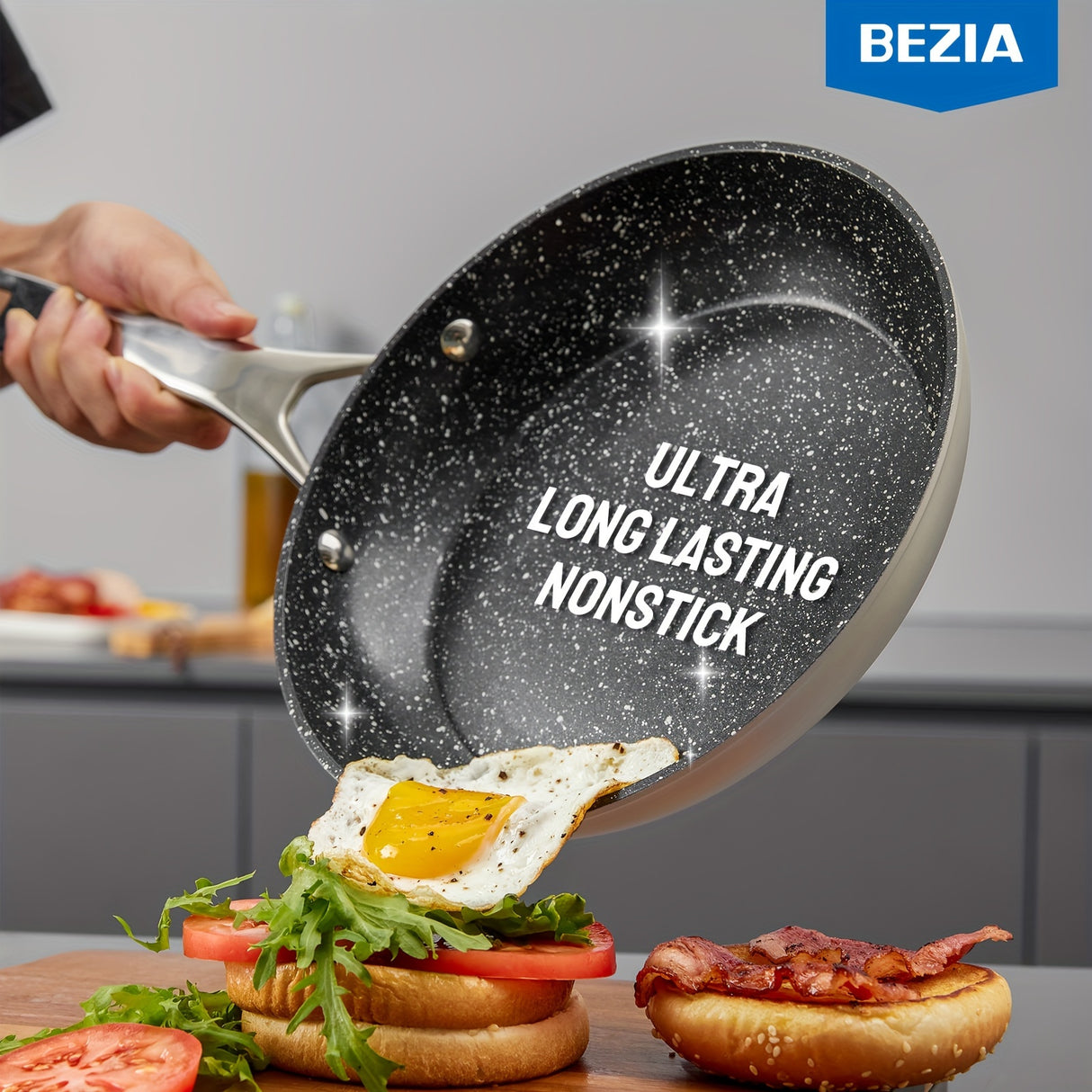 10-Piece Nonstick Induction Cookware Set - Ultra-Durable, Universally Compatible, and Dishwasher Safe - Comprehensive Kitchen Cooking Pan Set with Frying Pans, Saucepans, and Large Stockpot for Everyday Meal Preparation