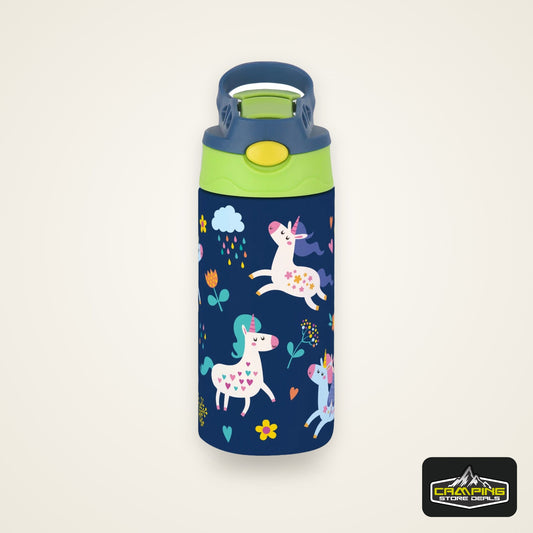 12OZ/350ml Cartoon Pattern Thermos Cup Stainless Steel Insulated Bottle Cute Thermos Kettle Outdoor Portable Handheld Cup