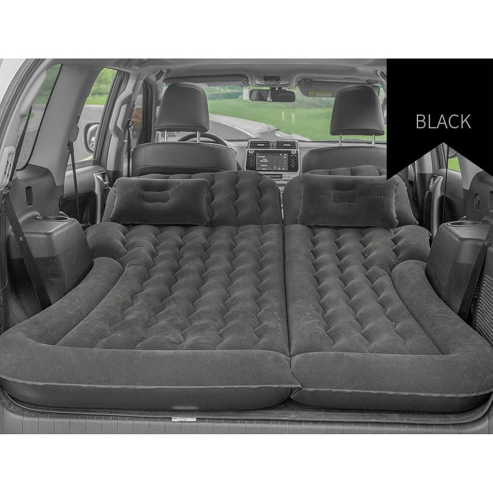 Thickened Car Air Mattress - Inflatable Vehicle Travel Bed for Camping, Road Trips, and Outdoor Adventures - Durable, Water-Resistant, and Portable Sleeping Pad with Easy Inflation and Deflation (Black)