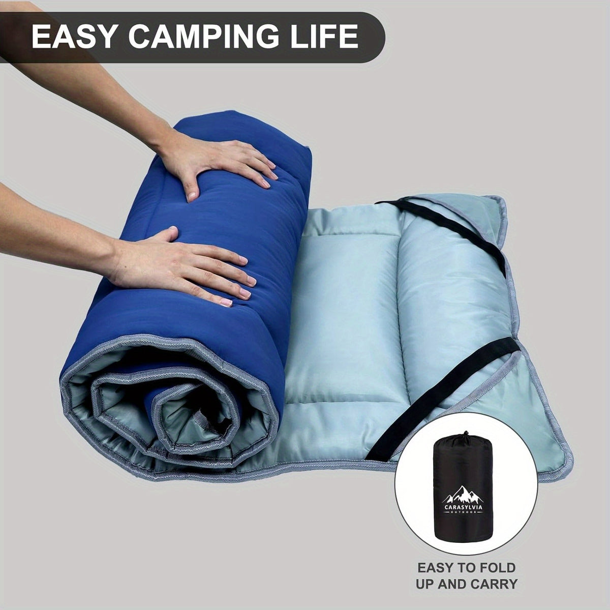 Cot Mattress for Camping - Extra Thick Camping Sleeping Pad for Outdoor, Soft Portable Cot Pad, Non-Slip Camping Mattress Pad (75''x30'') Camping Accessories