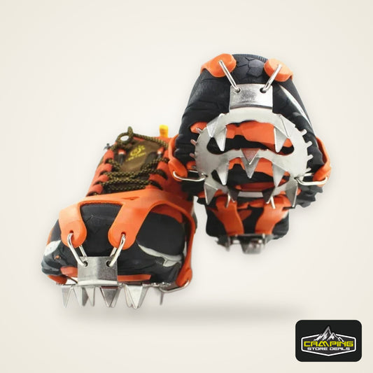 1Pair Professional Climbing Crampons 18 Studs Anti-Skid Ice Snow Walking Shoes Spike Grip Winter Outdoor Equipment Camping Gear
