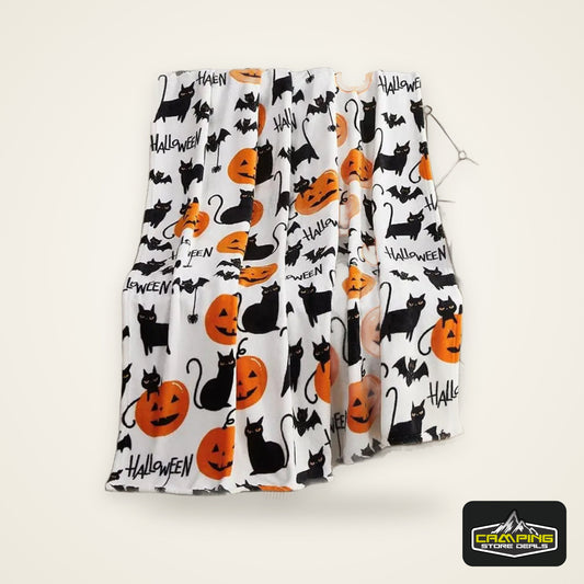 1PC Gifts Blanket Black Bats Printed Flannel Blanket Perfect for Sofa Office Bed Travel Sleep Read Relax Camping Four Season Use
