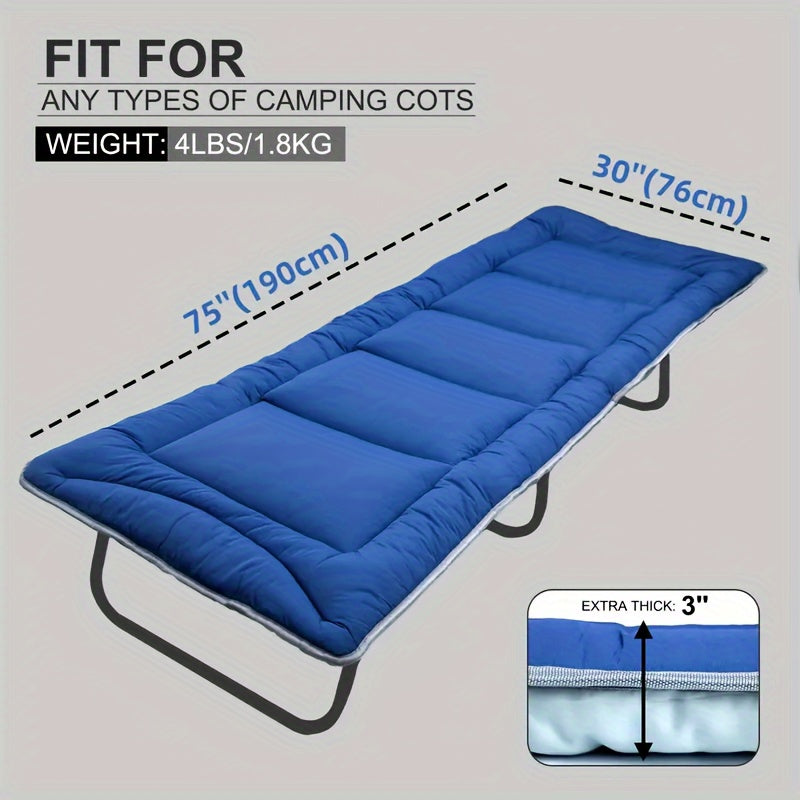 Extra Large 75''x30'' Camping Sleeping Pad - Ultra Soft, Non-Slip, Waterproof, Insulated, Compact Camping Mattress for Comfortable Outdoor Sleeping - Essential Camping Accessories for Backpackers and Campers