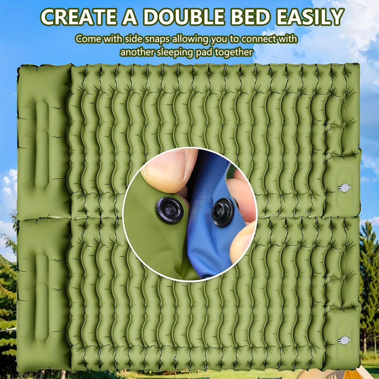 Sleeping Pad For Camping- Ultralight Inflatable Sleeping Mat With Built-in Foot Pump, Upgraded Durable Compact Camping Air Mattress For Camping, Backpacking, Hiking