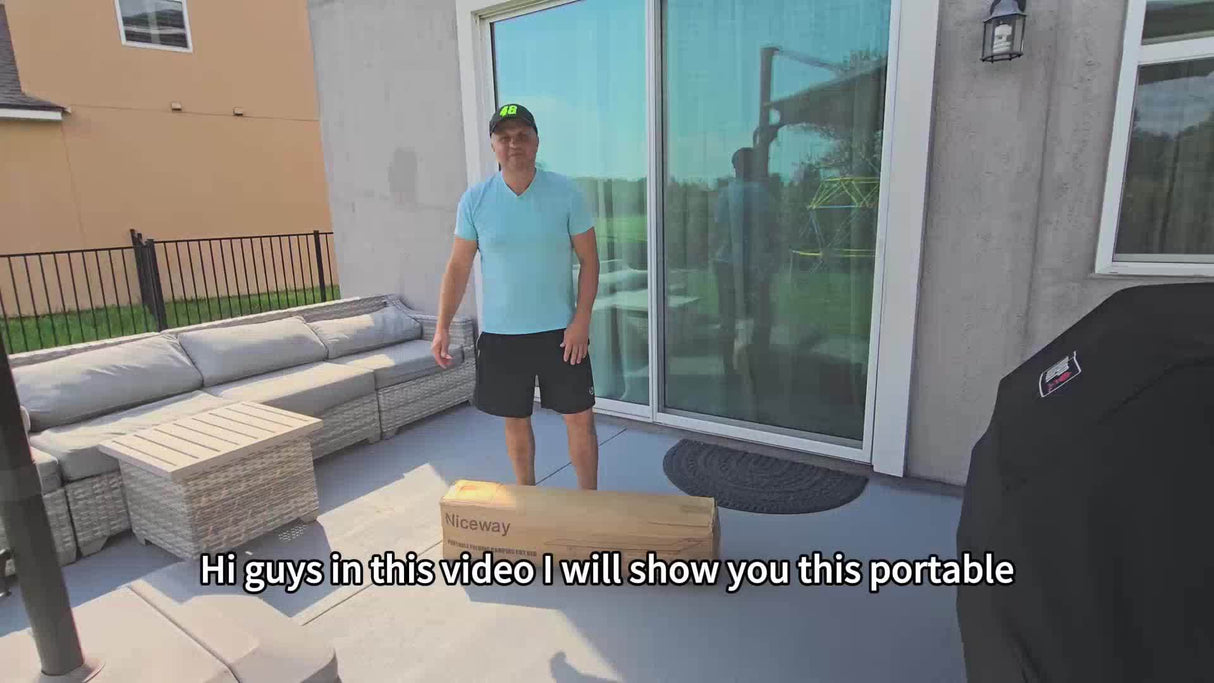 1pc Folding Bed, Camping Cots With Double-Sided Mattress, Portable Foldable Guest Bed, Heavy Duty Sleeping Bed Cot With Carry Bag, Gray&Blue