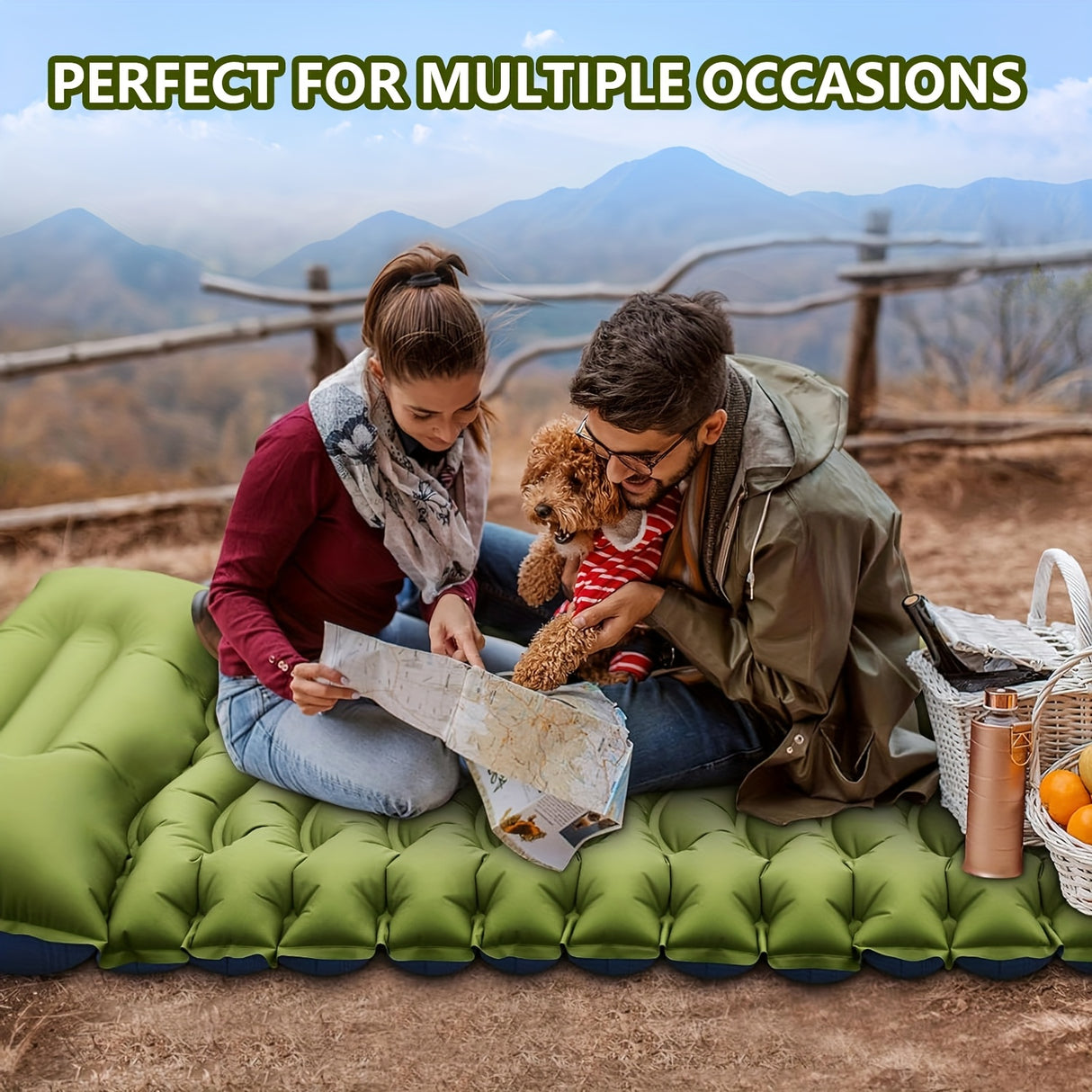 Sleeping Pad For Camping- Ultralight Inflatable Sleeping Mat With Built-in Foot Pump, Upgraded Durable Compact Camping Air Mattress For Camping, Backpacking, Hiking