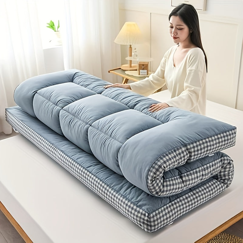 1200gsm Plaid Three-Dimensional Side Pad, Roll Up Sleeping Pad, Cool Mattress Mattress Floor Mattress, Roll Up Mattress Thick Folding Sleeping Pad Breathable Floor Futon Mattress Sofa Sleeping Pad Roll Up Mattress Pad Japanes