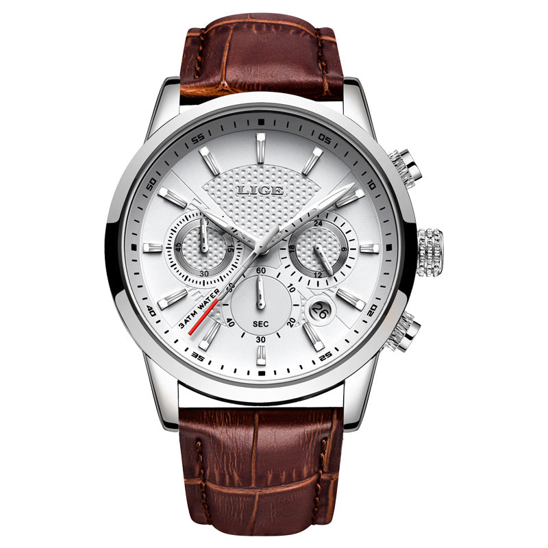 Watches Mens 2022 LIGE Top Brand Luxury Casual Leather Quartz Men's Watch Business Clock Male Sport Date Chronograph