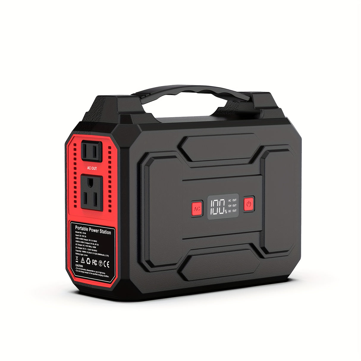 100W Portable Power Station with AC Outlet, USB-C Fast Charger, and LED Flashlights – Lightweight Lithium Battery Pack for Camping, Hiking, Road Trips, and Home Emergencies, Travel Charger | Functional Power Bank | Multifun