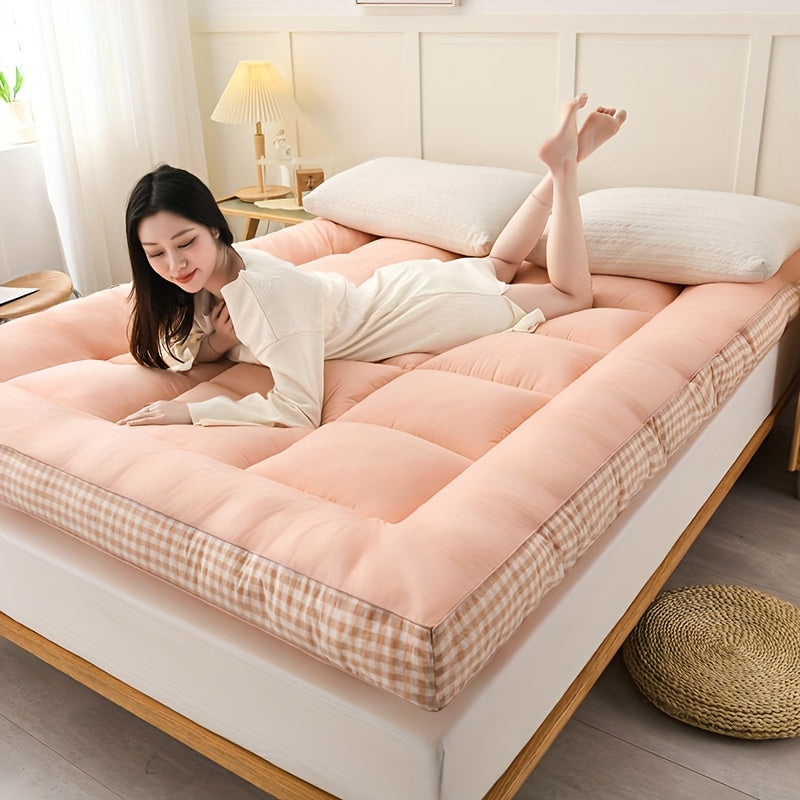 1200gsm Plaid Three-Dimensional Side Pad, Roll Up Sleeping Pad, Cool Mattress Mattress Floor Mattress, Roll Up Mattress Thick Folding Sleeping Pad Breathable Floor Futon Mattress Sofa Sleeping Pad Roll Up Mattress Pad Japanes
