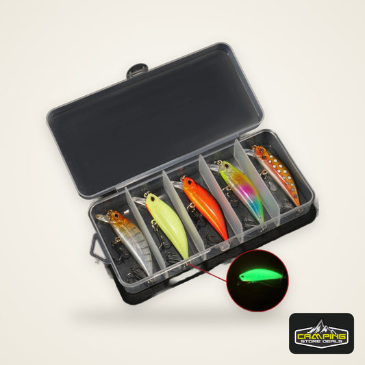 5pcs Fishing Lure Kit Sinking Minnow Trout Artificial Bait Crank Bait Bass Hook Wobbler Fishing Tackle Box Floating Jerkbait