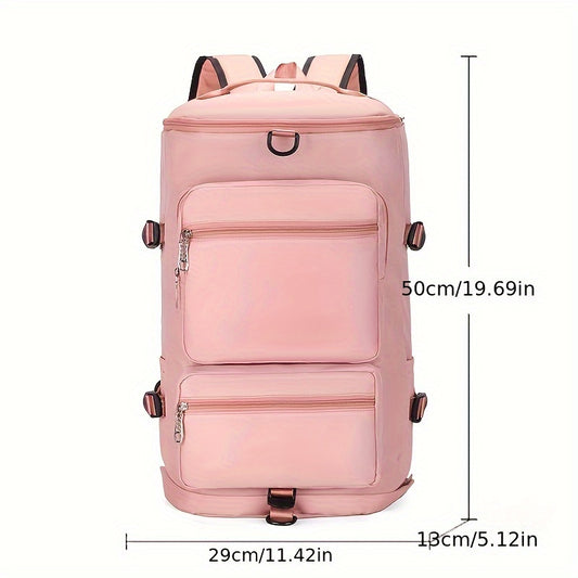Large Capacity Waterproof Nylon Backpack with Dry/Wet Separation, Shoe Compartment - Adjustable Straps, Multi-Functional Outdoor Hiking and Camping Bag for Men and Women, Purple, Backpack for Travel