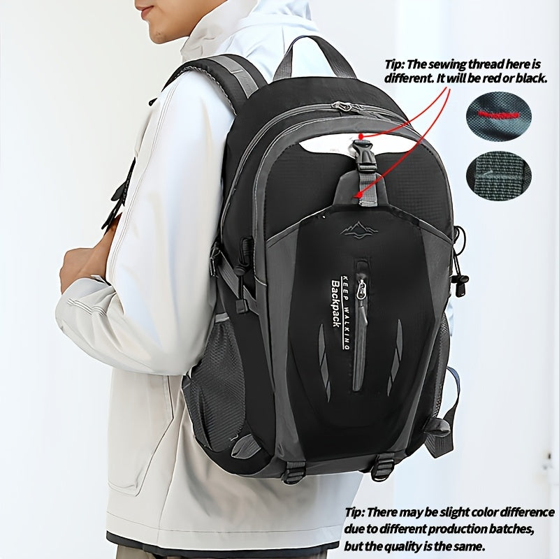 1 Breathable Nylon Large Capacity Lightweight Mountaineering Bag, Hiking Bag, Travel Bag, Outdoor Camping Bag, Computer Bag