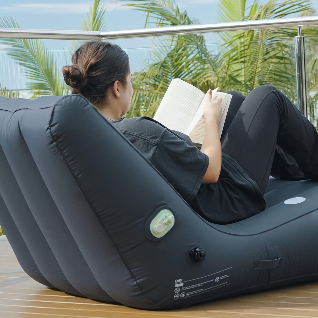 Camping Air Mattress | USB Rechargeable Self-Inflating Lounger for 2 | Compact & Portable PVC Sleeping Pad with Built-in Foot Pump | Includes Carry Bag | Ideal for Outdoor Leisure and Travel, Outdoor Relaxation | Comfortable