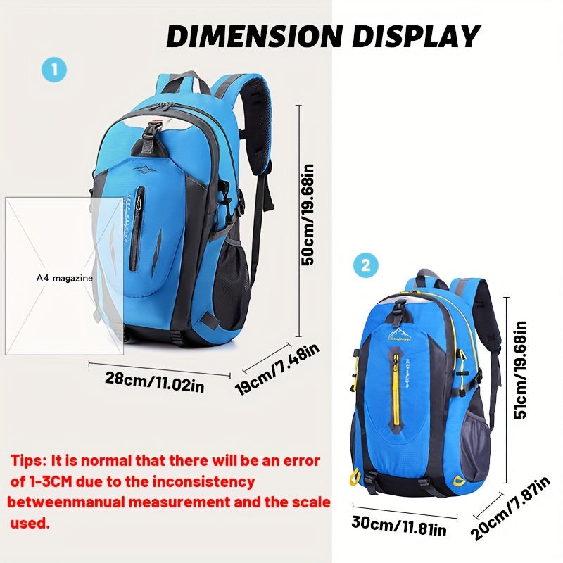 1 Breathable Nylon Large Capacity Lightweight Mountaineering Bag, Hiking Bag, Travel Bag, Outdoor Camping Bag, Computer Bag