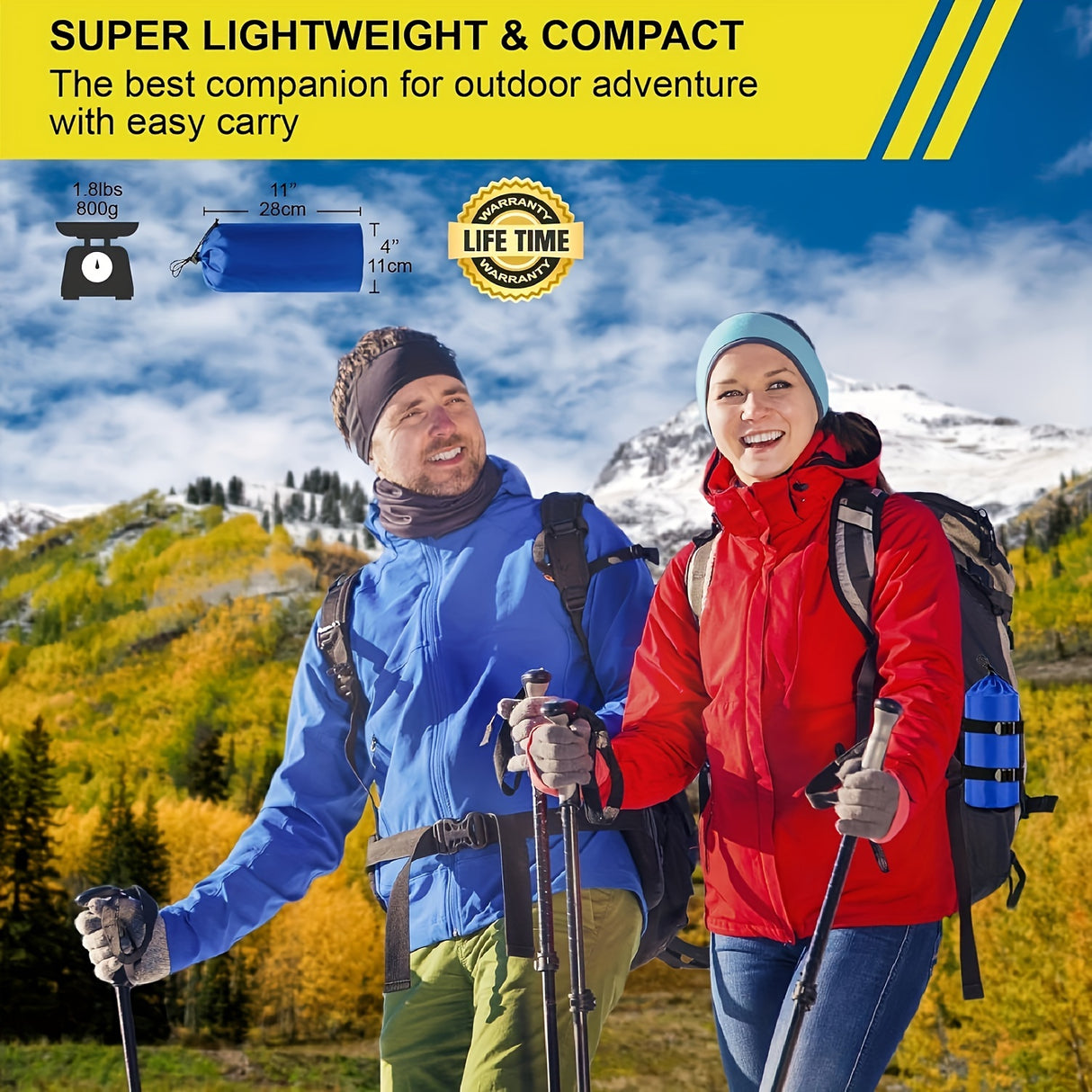 4-Inch Thick Self-Inflating Camping Air Mattress - Ultralight Sleeping Pad with Built-in Foot Pump Pillow for Backpacking, Hiking & Tent Use - Compact, Portable, and Rectangle Single-Person TPU Fabric Design with Stuff Sack I