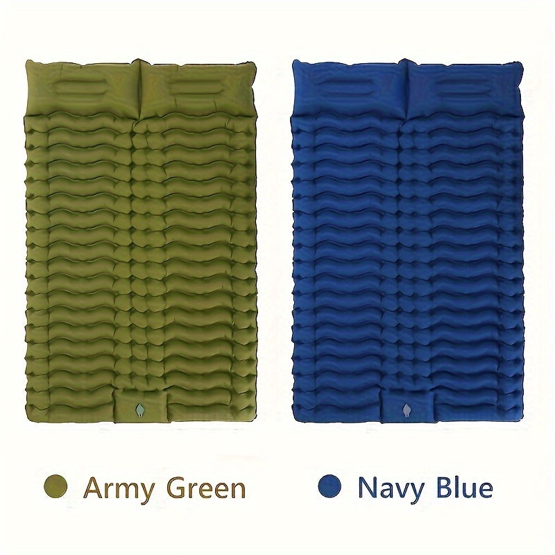 Camping With A Two-person Sleeping Pad Air Mattress With Pillow Portable Hiking Lunch Break Hiking With A Sleeping Pad Outdoor 2-person Travel Bed Air Mattress