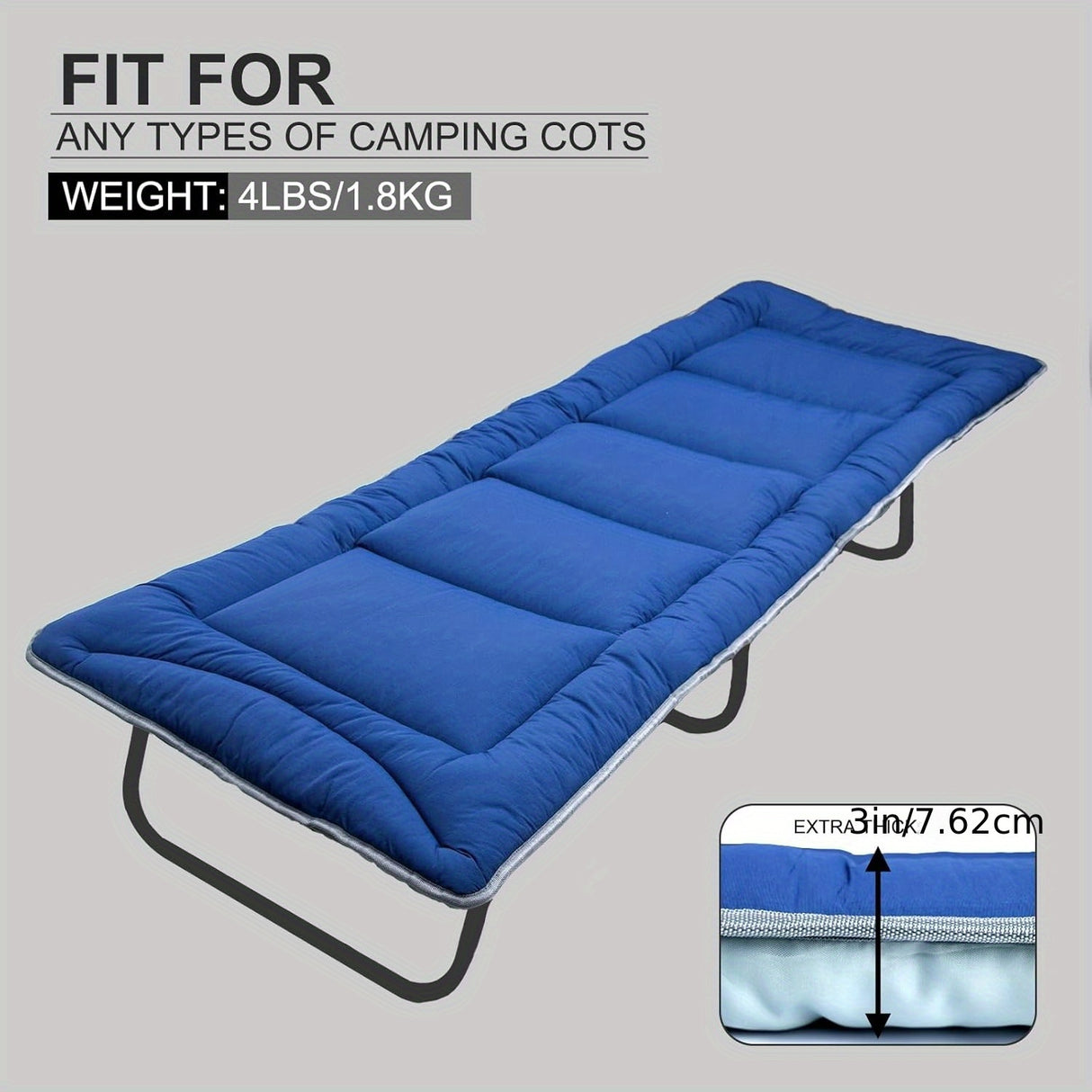 Extra Large 75''x30'' Camping Sleeping Pad - Ultra Soft, Non-Slip, Waterproof, Insulated, Compact Camping Mattress for Comfortable Outdoor Sleeping - Essential Camping Accessories for Backpackers and Campers