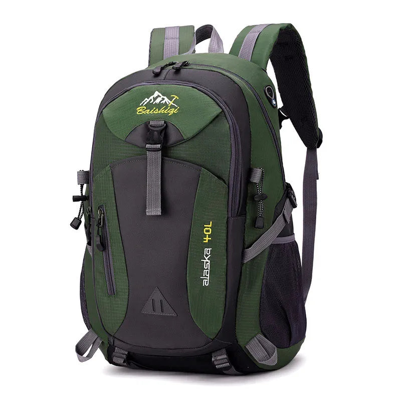 Army green waterproof hiking backpack with large capacity