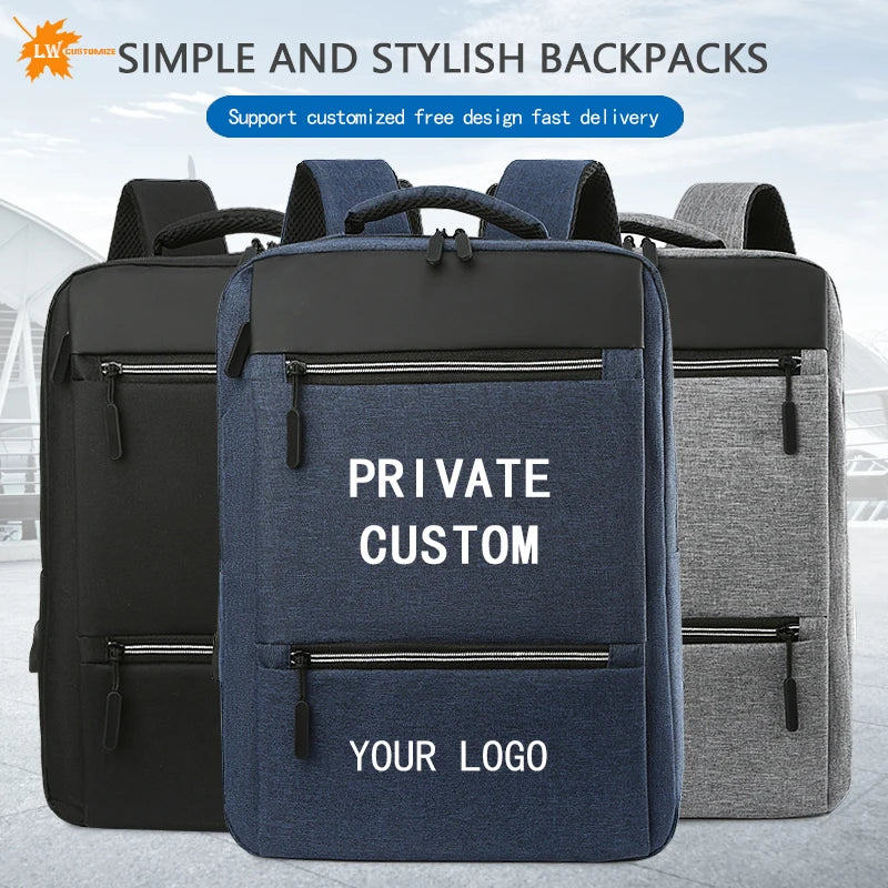 Custom Backpack Wholesale With Your Logo Boy And Girl School Bag Business Travel Laptop Bag Personalizada Print DIY Photo Name