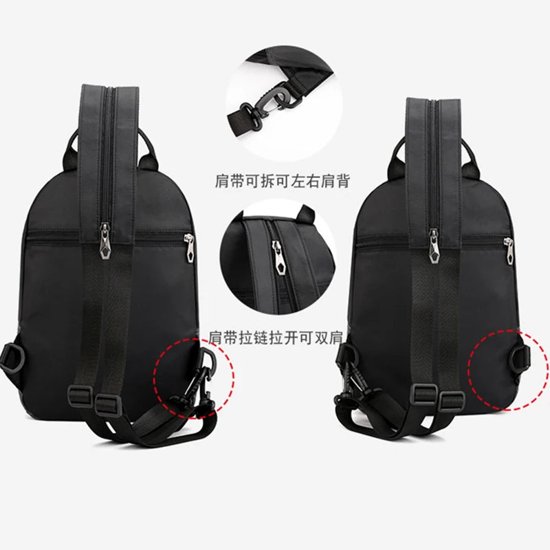 Men Small Backpack Rucksack Messenger Cross Body Chest Bags Multi-purpose Military Travel Nylon Male Fashion Daypack Knapsack