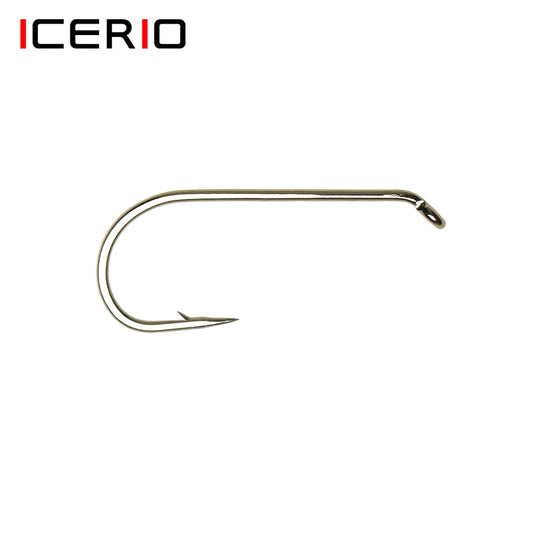 ICERIO 1X Long Shank Down Eye Hooks (100 Pack)