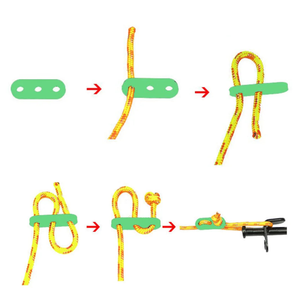 10pcs 5mm Plastic Luminous 3 Hole Camping Tent Cord Rope Adjusters Runners Tent Accessories for Awning Canopy