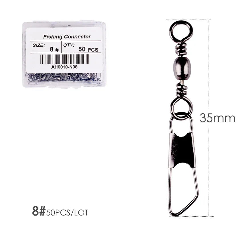Brass Barrel Swivels with Interlock Snaps (50 Pack)