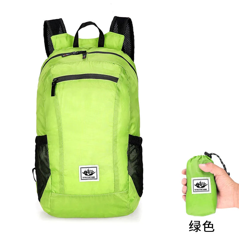 Portable Foldable Backpack Folding Mountaineering Bag Ultralight Outdoor Climbing Cycling Travel Knapsack Hiking Daypack 18L