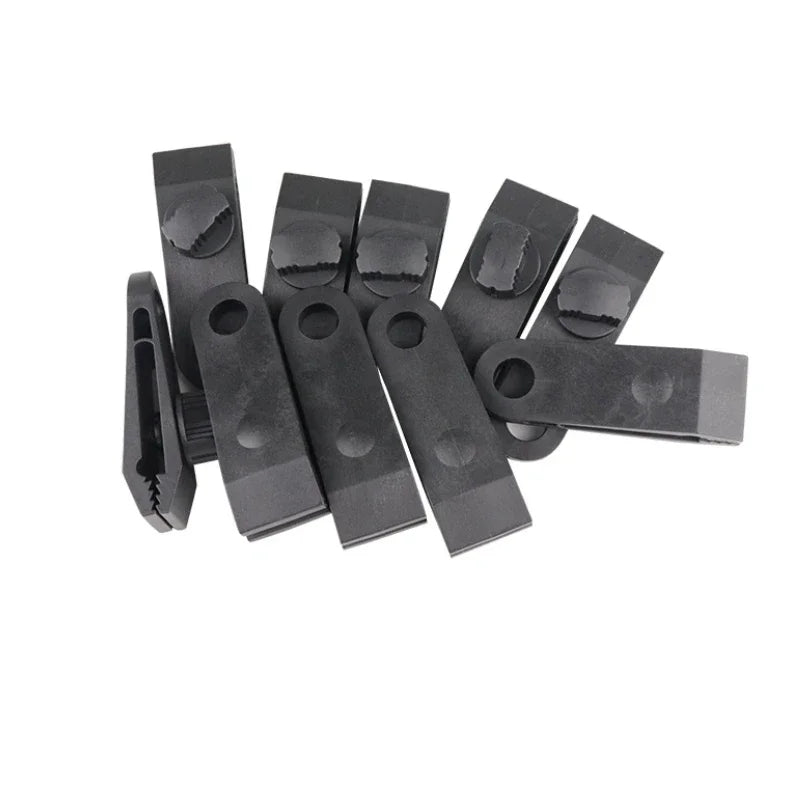 10 PCS Awning Rope Clamp Tarpaulin Clip Tent Canopy Clip Buckle Reusable Tent Crocodile Clip Awning Outdoor Camping Accessories