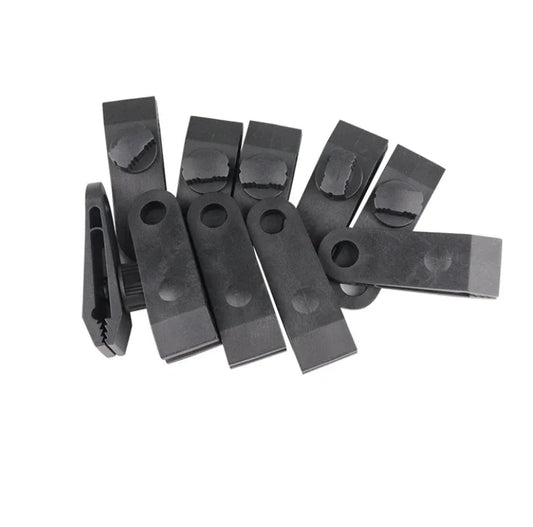 10 PCS Awning Rope Clamp Tarpaulin Clip Tent Canopy Clip Buckle Reusable Tent Crocodile Clip Awning Outdoor Camping Accessories