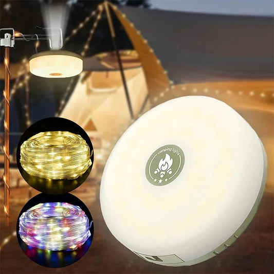 4-in-1 LED Reel String Lights – USB Camping Lamp