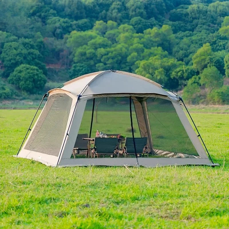 6-15 Person Outdoor Camping Tents, Rainproof Silver Coating UV Protection, with Mosquito Net, Perfect for Beach and Picnic