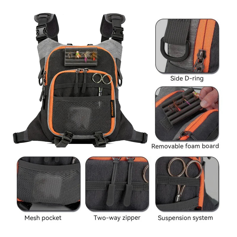 Fly Fishing Chest Bag (Holds Two Fly Boxes)