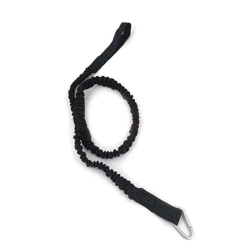 Elastic Kayak Paddle Leash & Fishing Rod Holder – Stretchable Coiled Safety Rope with Carabiner for Canoe, Rowing & Boat Accessories