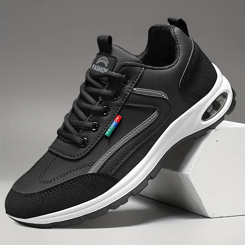 Men’s Trendy Sports Shoes – Lightweight Breathable Non-Slip Sneakers with Suede Detailing for Daily Wear & Outdoor Style