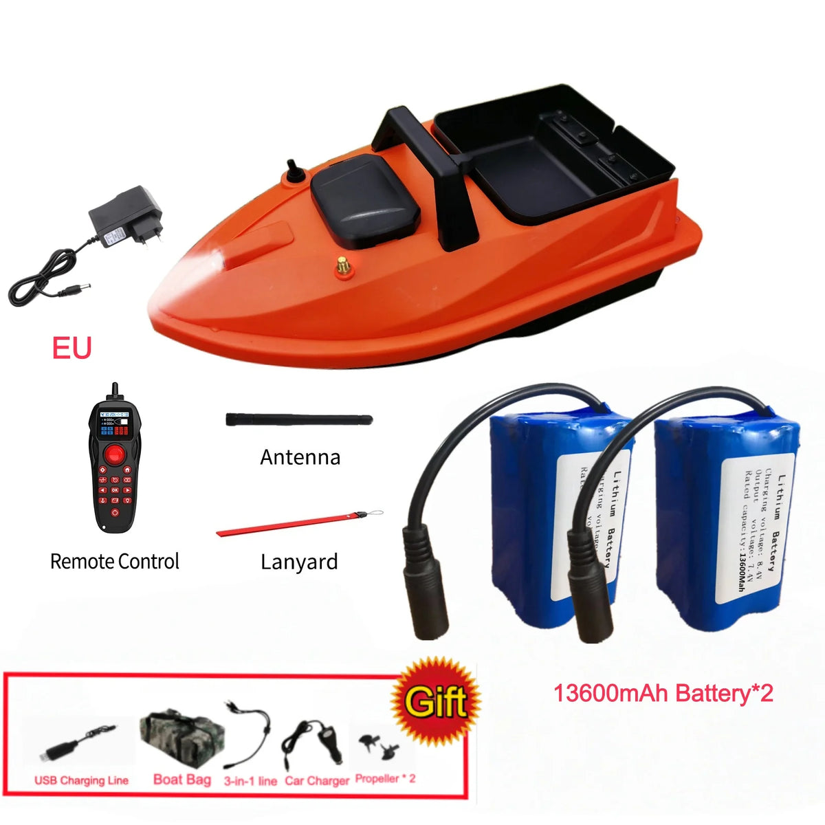GPS Smart Bait Boat with 24 Saved Fishing Spots & Auto-Return