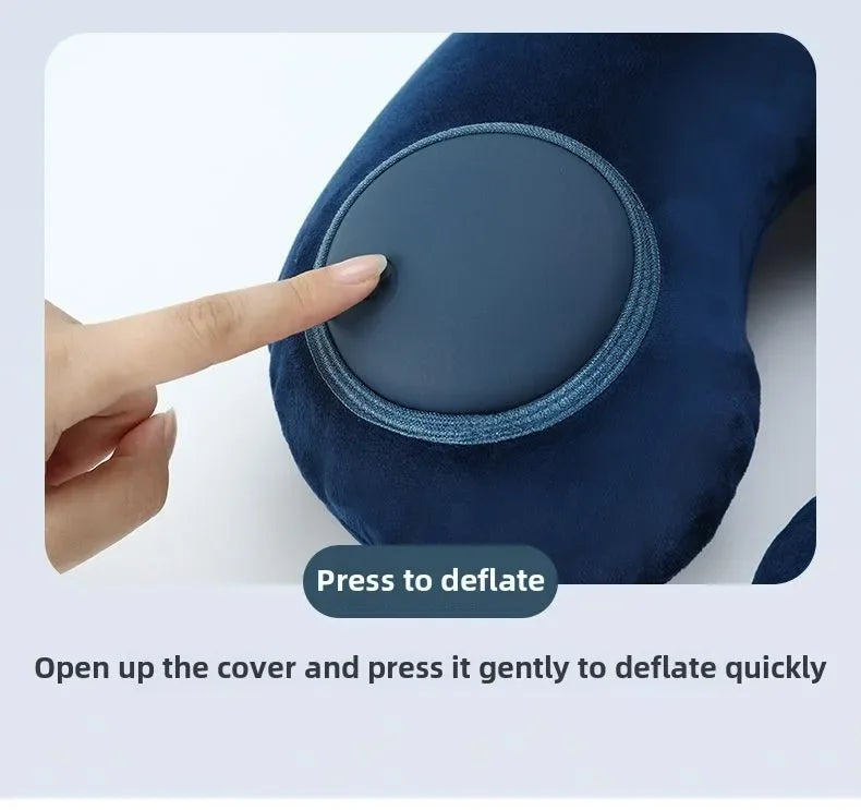 U-shaped Inflatable Travel Pillow Portable Air Pillow Neck Support Pad Comfortable Sleep Pillow Compression Inflatable