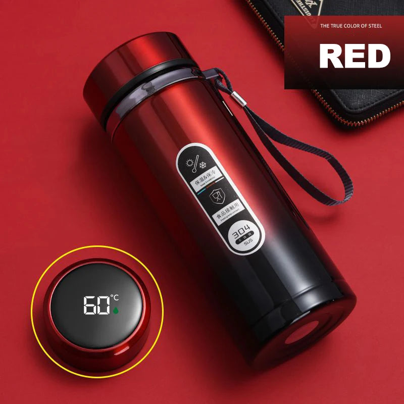 SoftAura Stainless Steel Thermos Bottle LED Temperature Display 500ML- 1L Sus304 Vacuum Flask Portable Cup 2026 New