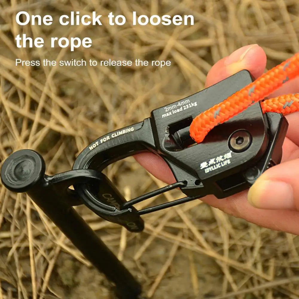 Tent Rope Tensioner Core Lanyard Adjuster Strong Load-bearing Compact Size Portable Reusable Tent Rope Adjuster Camping Gear