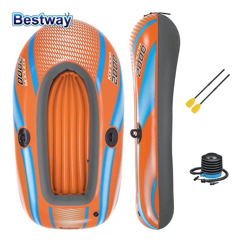 Bestway Inflatable Kayak 1–3 Person – Heavy Duty PVC Rafting Boat for Adventure & Fishing