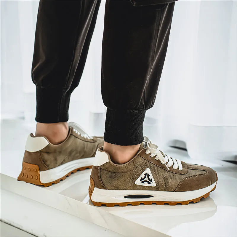 2025 Men’s Breathable Casual Sneakers – Fashionable Thick-Soled Sports Shoes