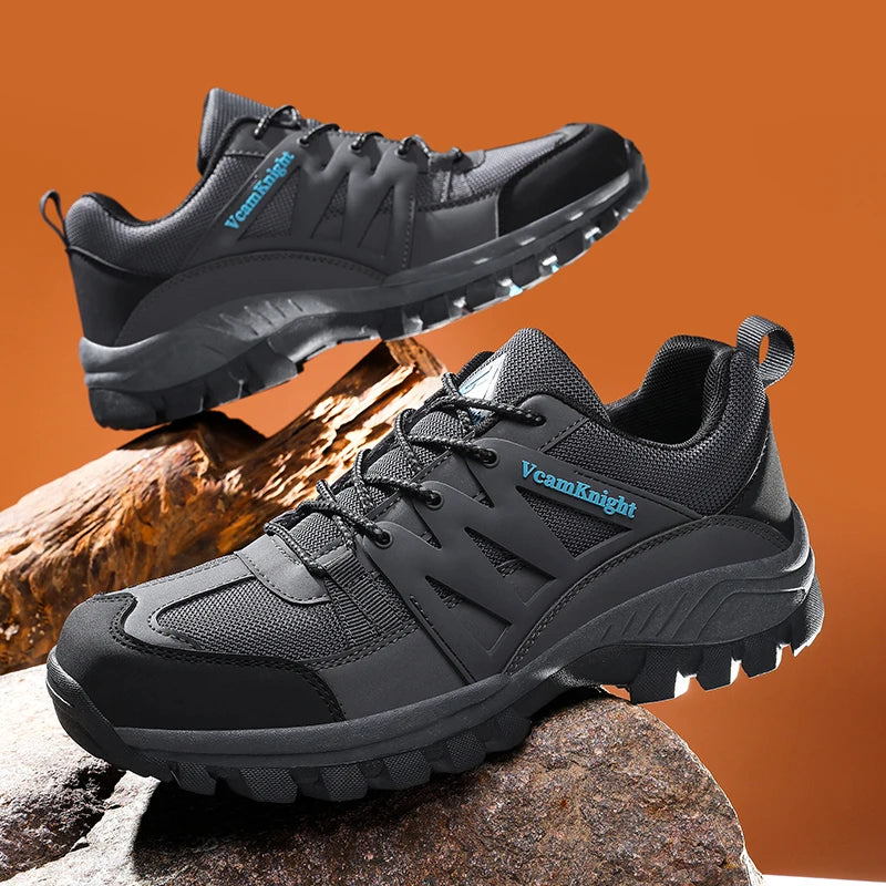 Men’s Casual Mountain Sneakers – Leather Antiskid Outdoor Trail Running Shoes, Winter & Autumn Footwear
