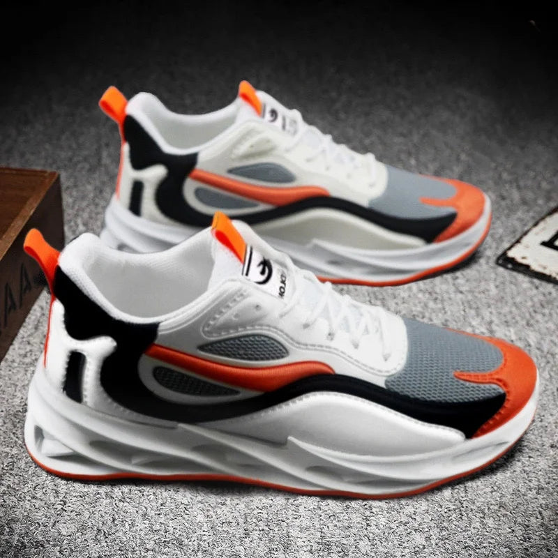 Men’s Trendy Sports Shoes – Cushion Running Sneakers, Breathable Soft Sole Trainers for Walking & Jogging