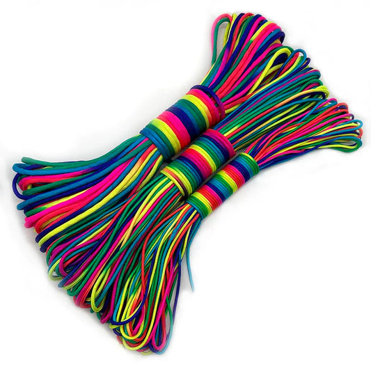 31mRainbow Paracord Rope 2mm/3mm/4mm 7 Strands Climbing Parachute Rope Survival Gear Bracelet Durable Cord for Outdoor Activitie
