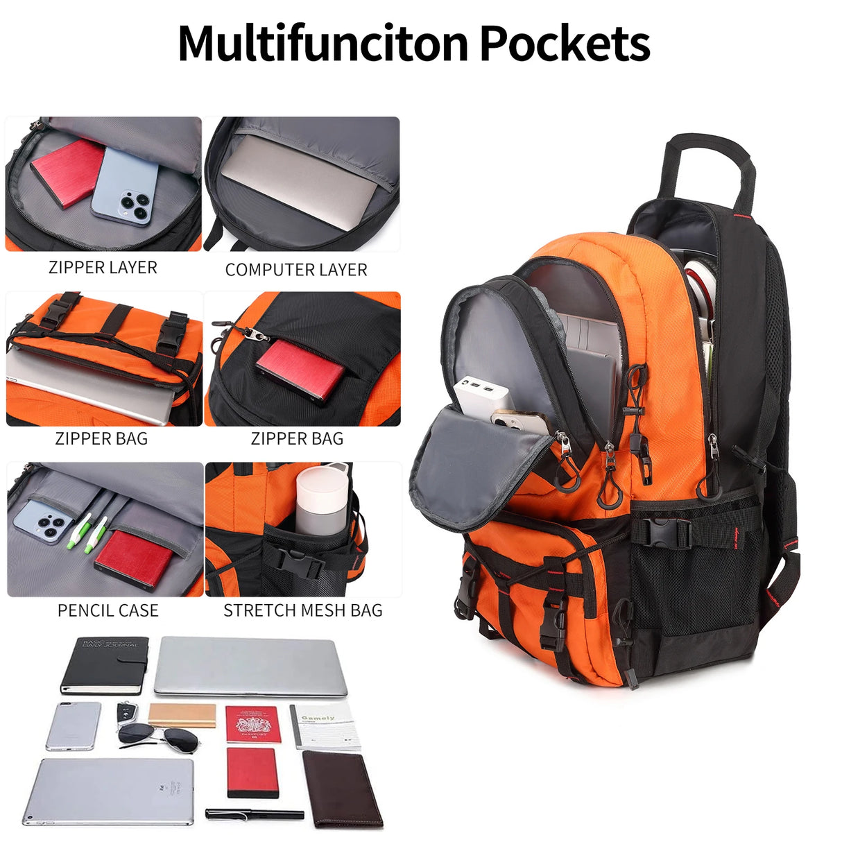 Student School Bag, Laptop Bag, Travel Bag, Hiking Backpack, Duffel Bag, Mountaineering Bag, Waterproof, Lightweight