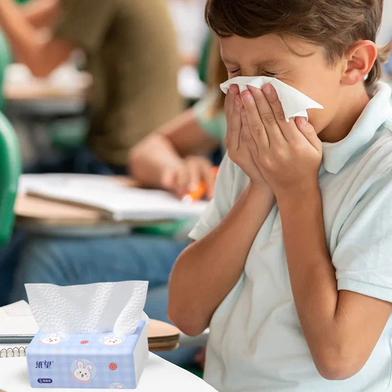 Facial Tissues Packs Pocket Paper Napkins Travel Size Mini Cute Print for Kid School Travel Camping Office Daily Use