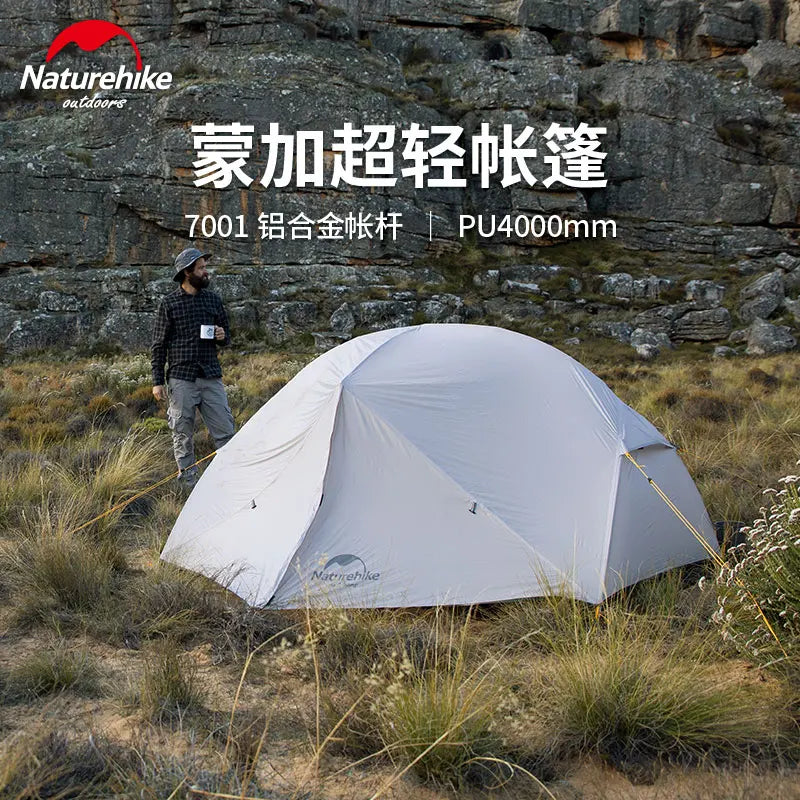 Naturehike-Mongar 2 Tent, Ultralight Double-Person Tent, Professional Outdoor Camping, Mountaineering, Windproof and Rainproof